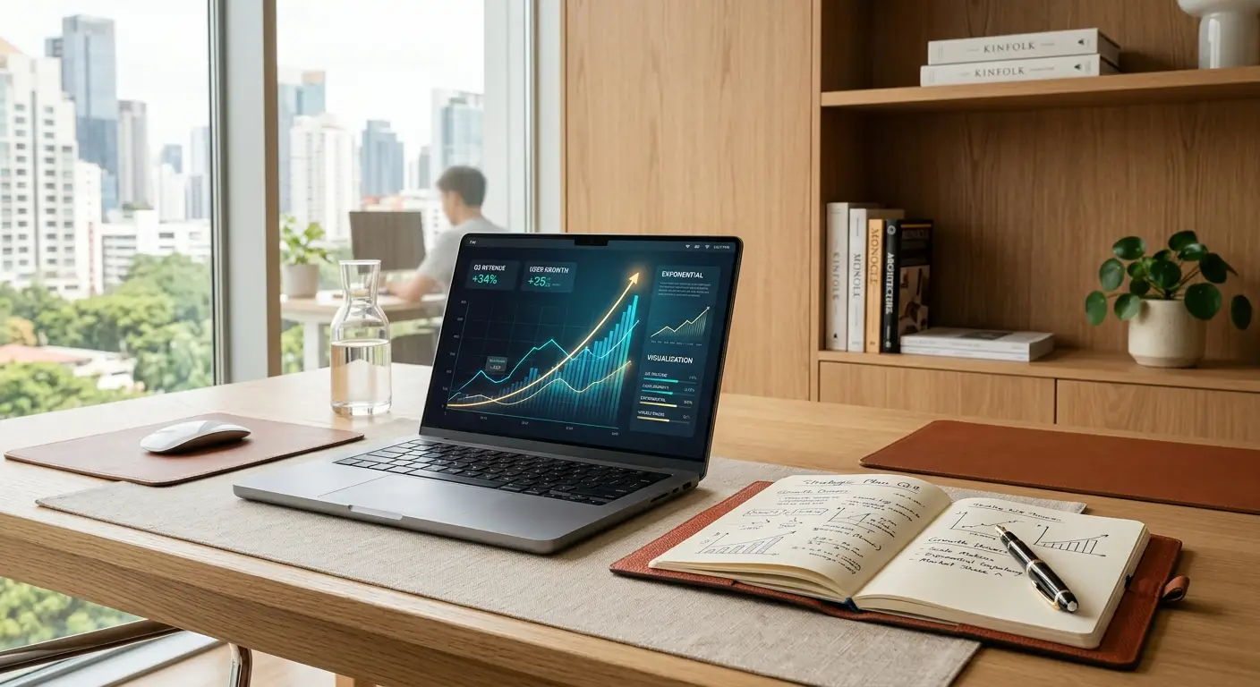 Dashboard produktivitas dan pertumbuhan bisnis